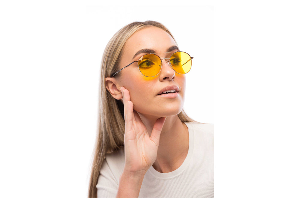 Woman Wearing Chester Light Sensitivity Glasses