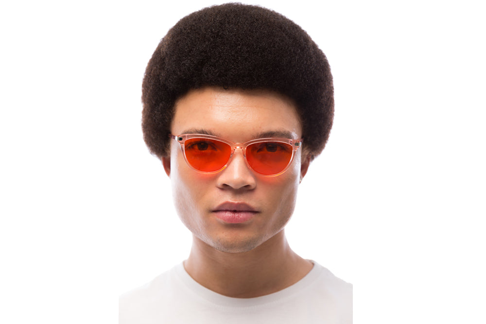 Man Wearing Melissa Blue Light Blocking Glasses