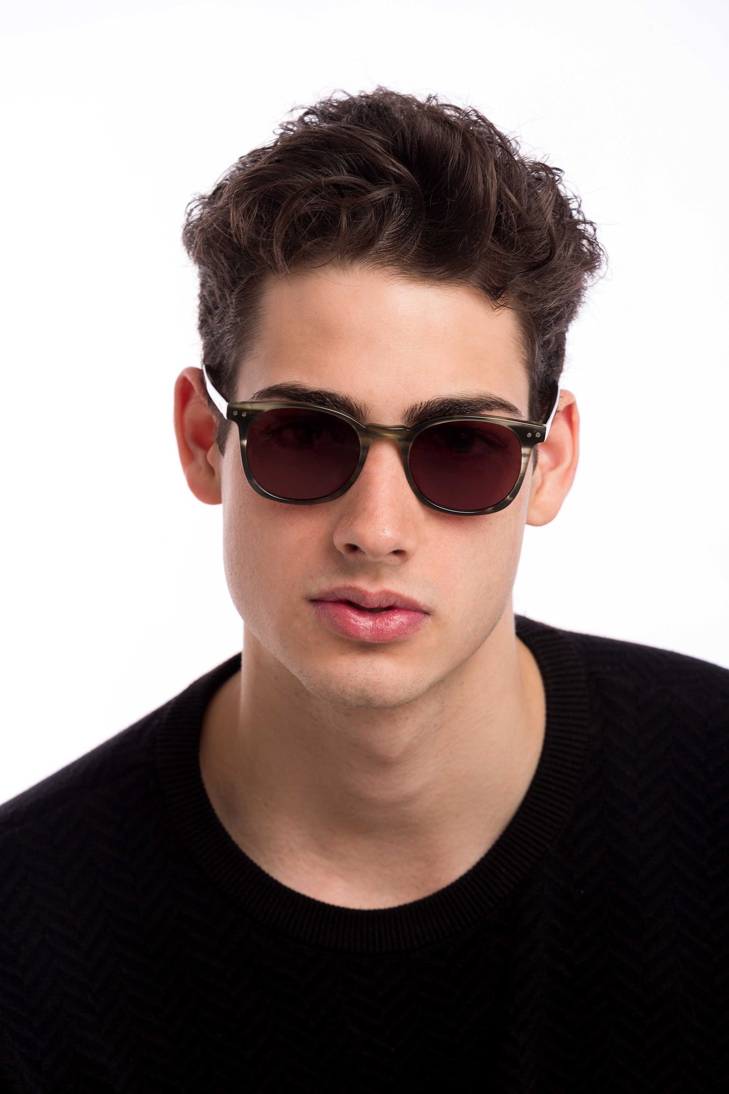 Man Wearing Arrow Sunglasses (Brown)